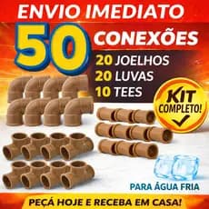 50 Conexões PVC 25mm Agua fria 20 Joelho 20 Luva 10 Tee Encanamento Hidráulica Tubo Cano Residencial KRONA