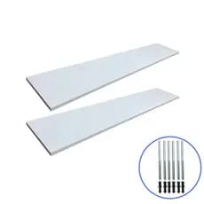 2 Prateleira 110x20 Madeira Mdf Branco Com Suporte Invisível