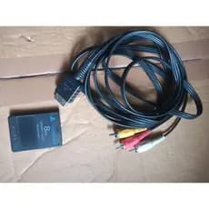 Cabo av componente e memory card ps2