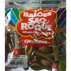 Balão São Roque Dourado Numero 5 com 25 Unidades