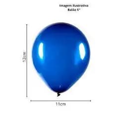 balão tamanho 5 art latex pacote c/50 bexiga azul