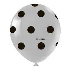 Balão Art latex número 11 redondo temático de bolinhas pacote c/10 bexigas promoção