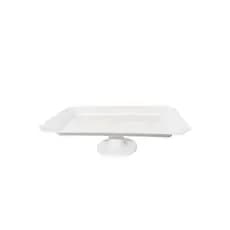 Bandeja retangular acrílica texturizada com pé branca 30x16cm decoração para colocar doces flores usar em eventos