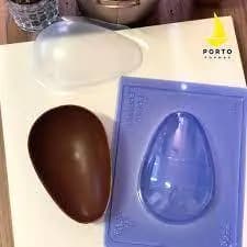 FORMA ESPECIAL DE OVO 350g PASCOA SILICONE (2 ACETATO 1 SILICONE)DE CHOCOLATE  3 PARTES 350GRS