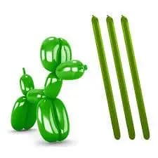 balão stick ball 260 canudo pacote com 50 unidades art latex verde