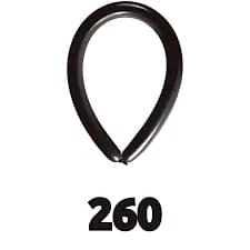 balão stick ball canudo 260 pacote com 50 unidades art latex preto