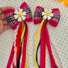 Parzinho De Laço Festa Junina Xadrez Rosa Junino Arraiá São João