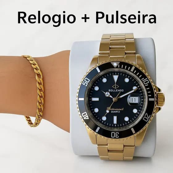 Relógio Masculino Rlex Pallyjane +pulseira 18k Promoção para o natal