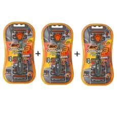 Kit 3 Aparelho De Barbear Bic Comfort 3 Hybrid Com 18 Cartuchos Preto