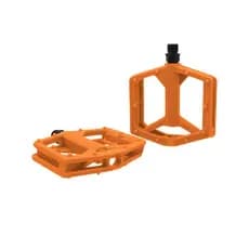 Par De Pedal Laranja Bike Bicicleta Compativel Com Gios, Viking e Hupi Plataforma Nylon Rosca Grossa 9/16
