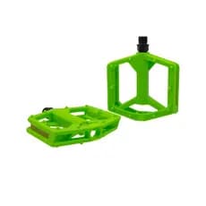 Par De Pedal Verde Bike Bicicleta Compativel Com Gios, Viking e Hupi Plataforma Nylon Rosca Grossa 9/16