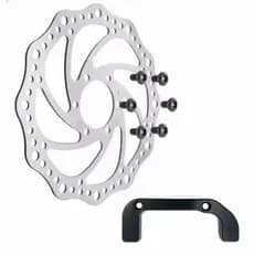Disco Rotor De Freio Mecânico 203mm Inoxidável 6 Furos Adaptador U5 Dianteiro Pedal Pulse Bike