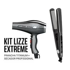 Kit Prancha Lizze Extreme Mais Secador Lizze Extreme 2400 Cor Cinza