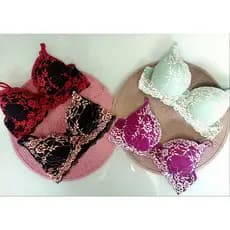 Kit de 4 sutias de bojo renda bicolor