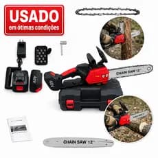 USADO Moto Serra Elétrica 12 Polegadas 2 Baterias 48v Portátil Recarregável Profissional Maleta 12p Sem Fio Portátil