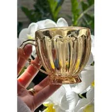 JOGO DE XÍCARAS ITÁLIA 6 UNIDADES ÂMBAR VIDRO 200ML