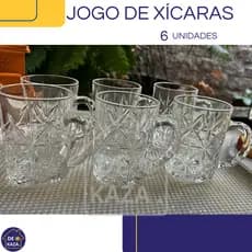 JOGO DE XICARAS / CANECAS  MOON STONE VIDRO 190ml RESISTENTE TRANSPARENTE PARA  CAFÉ CAPUCCINO CHÁ