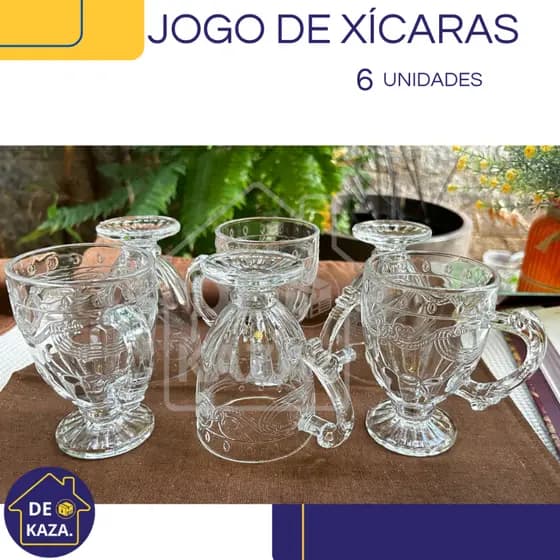 JOGO DE XICARA / CANECAS  IMPERIAL DE VIDRO 190ml PARA CAPUCCINO CAFÉ CHA BEBIDAS QUENTES 190 ML