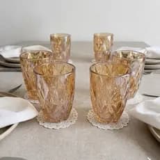 Jogo de Copos Diamond Âmbar 280ml Vidro