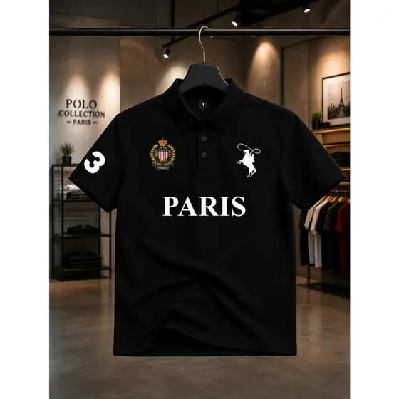 Camisa Polo Camiseta Paris Camisa Masculina Manga Curta Premium