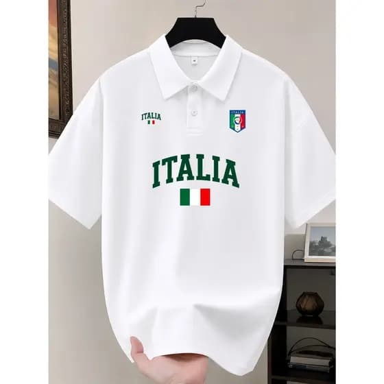 Camisa Masculina Camiseta Masculina Italia Blusa Gola Polo Camisas Premium Mnaga Curta