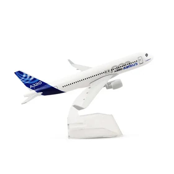 Avião Miniatura de Metal Airbus A320 em Escala 1:400 Colecionável Com Base em Acrílico Decoração