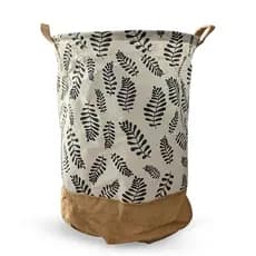 Cesto de Roupas Organizador Para Lavanderia 40 Litros Dobrável De Tecido Estampa Orgânica