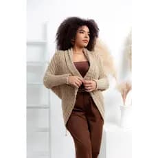 BLUSA CARDIGAN DE TRICO FEMINO CASULO INVERNO 2026 FIOS DIFERENCIADOS