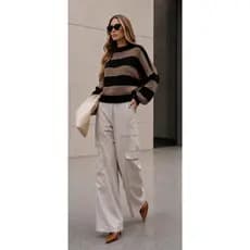 Blusa De Tricot Fangue Feminina  Listrada Manga Balão Moda Inverno 2026 nova coleçao