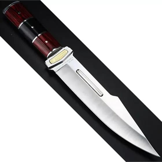 Faca Churrasco Inox Afiada Linda Pesada Fulltang Cromada Boa Empunhadura Luxo Colecionador