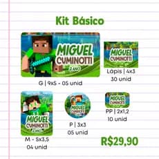 Etiquetas Escolares Personalizadas Minecraft | 58, 93 ou 151 Unidades | Etiqueta escolar com Nome