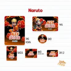 Etiquetas Escolares Naruto | Etiquetas Escolares Personalizadas | 58, 93 ou 151 Unidades | Etiquetas Naruto