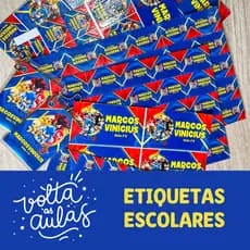 Etiquetas Escolares | 58, 93 ou 151 Unidades | Com Nome Personalizado | Material Escolar