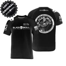 Camiseta Black Skull Original Bope Soldado Dry Fit Luta Atlético exercícios academia Treino Camisa