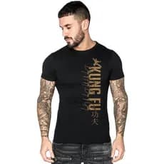 Camiseta Kung Fu Dourado MMA Luta Fighter Camisa