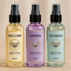 PERFUME DE AMBIENTE E TECIDO - CHÁ BRANCO - VANILLA - LAVANDA - EUCALIPTO - ORQUIDEA - BAMBO