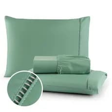Kit Lencol Jogo de Cama Berço Solteiro Casal Queen King 400 fios Toque Macio com Ponto Palito