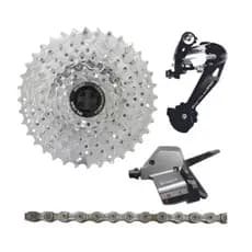 Kit 9v Bike Mtb Kit 11-42d Cassete Câmbio Alavanca Corrente Promoção