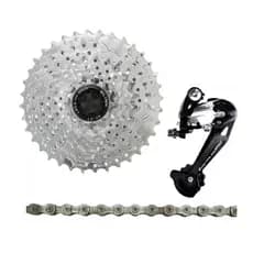Kit 9v Bike Cassete Index 11-42d Câmbio 9v Corrente K7 Bike Oferta