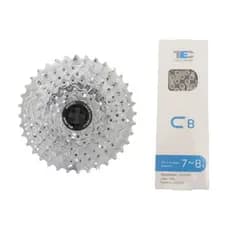 Cassete K7 Bike 8v Cassete 11-36d Cromado Com Corrente 8v TEC Oferta