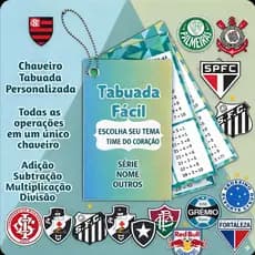 Chaveiro Tabuada TIMES ou SÉRIE personalizada( mande no chat que montamos)