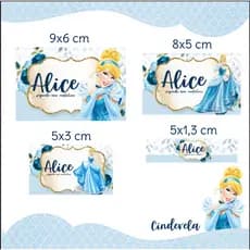 ETIQUETAS ADESIVA ESCOLARES CINDERELA.
