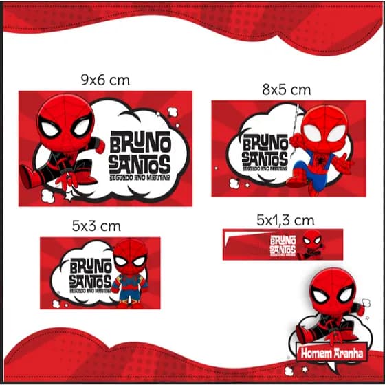 ETIQUETAS ADESIVA ESCOLARES HOMEM ARANHA