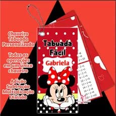 CHAVEIRO TABUADA 4 OPERAÇÕES MINIE (PERSONALIZADA)