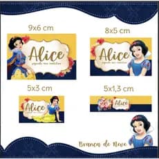ETIQUETAS ADESIVA ESCOLARES BRANCA DE NEVE.