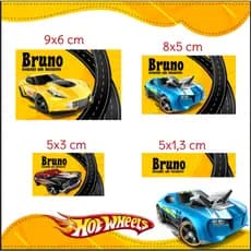 ETIQUETAS ADESIVA ESCOLARES HOT WHEELS