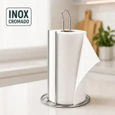 Suporte Porta Papel Toalha Mesa Bancada Inox Cromado Cozinha