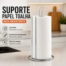 Suporte Porta Papel Toalha Mesa Bancada Aço Cromado Resistente Cozinha Gourmet