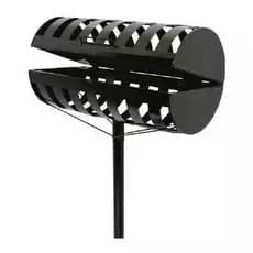 Lixeira Imperial Abaulada para Calçada com Tampa Aço Reforçado