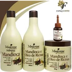 Kit Mandioca Maycrene 4 Produtos ( Shamp + Cond + Másc + Reparador 30ml )